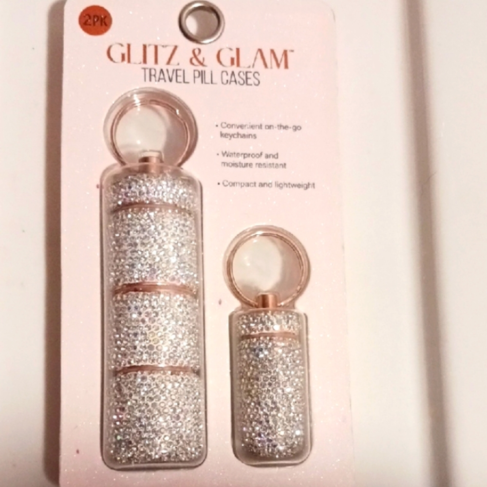 Elegant! Glitz & Glam Silver Travel Pill Cases
